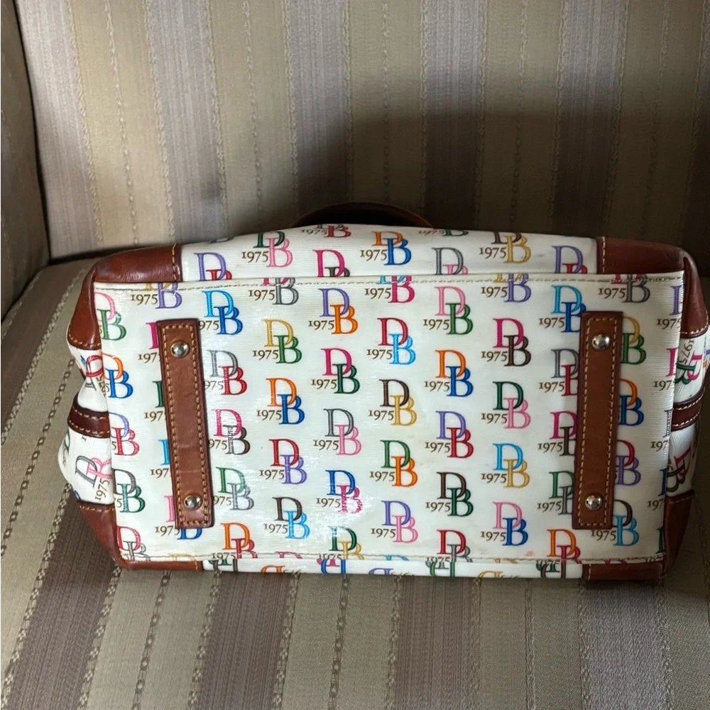 Dooney & Bourke Multicolor Logo Satchel - Picture 5 of 14